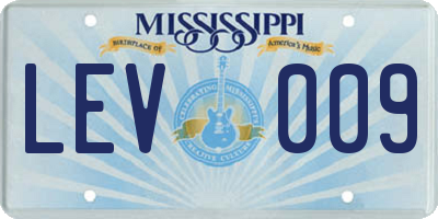 MS license plate LEV009