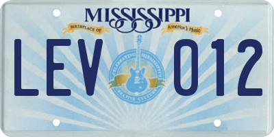 MS license plate LEV012