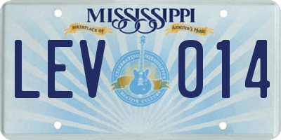 MS license plate LEV014