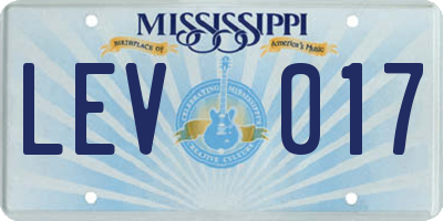 MS license plate LEV017