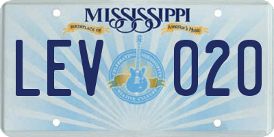 MS license plate LEV020