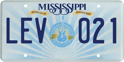 MS license plate LEV021