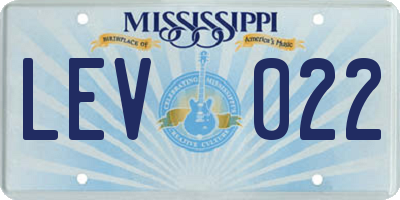 MS license plate LEV022