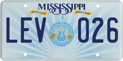 MS license plate LEV026