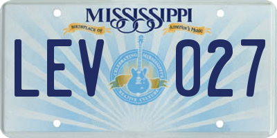 MS license plate LEV027