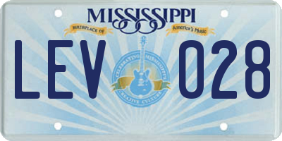 MS license plate LEV028