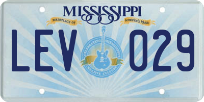 MS license plate LEV029