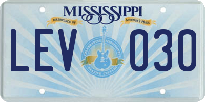MS license plate LEV030