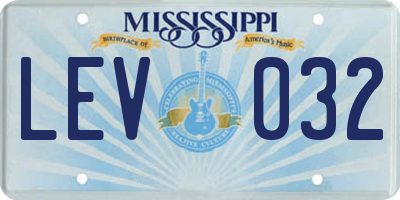 MS license plate LEV032