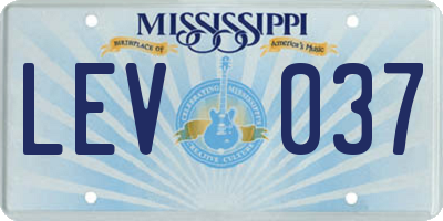 MS license plate LEV037