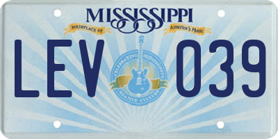 MS license plate LEV039