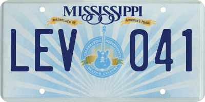 MS license plate LEV041