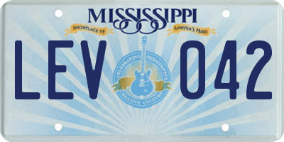 MS license plate LEV042