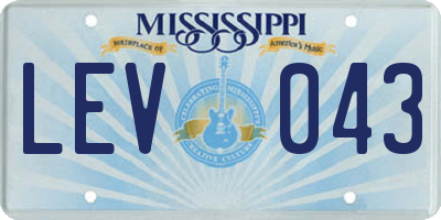 MS license plate LEV043