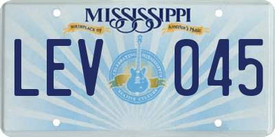 MS license plate LEV045