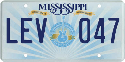 MS license plate LEV047