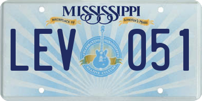 MS license plate LEV051