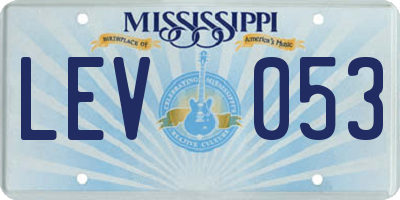 MS license plate LEV053