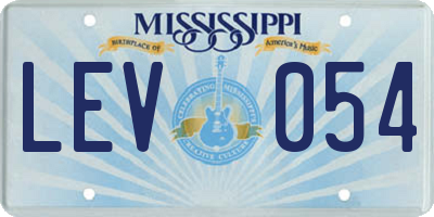 MS license plate LEV054