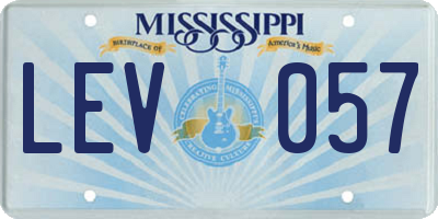 MS license plate LEV057