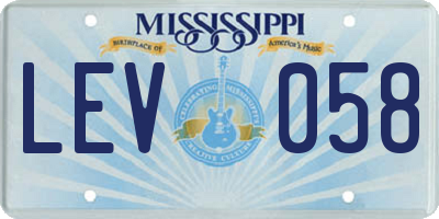MS license plate LEV058