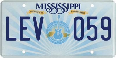 MS license plate LEV059