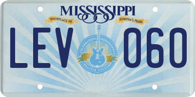MS license plate LEV060
