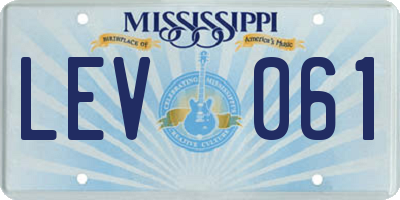 MS license plate LEV061