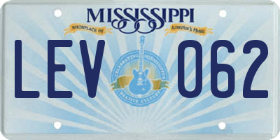 MS license plate LEV062