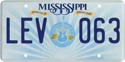 MS license plate LEV063