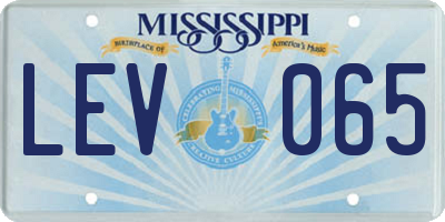 MS license plate LEV065