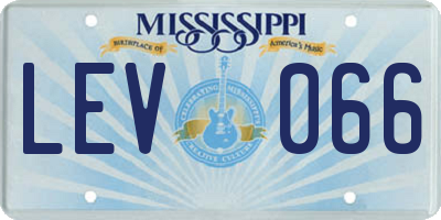 MS license plate LEV066