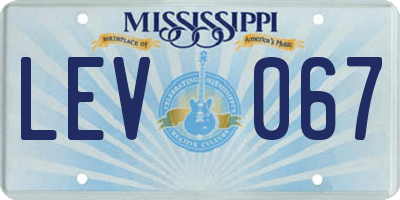 MS license plate LEV067
