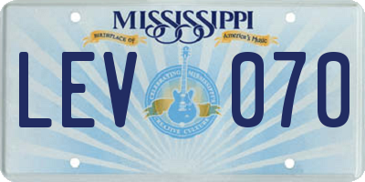 MS license plate LEV070