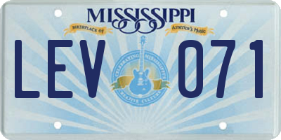 MS license plate LEV071