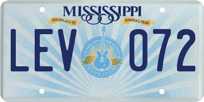 MS license plate LEV072