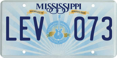 MS license plate LEV073