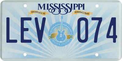 MS license plate LEV074