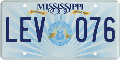 MS license plate LEV076