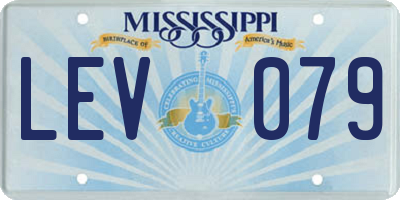 MS license plate LEV079