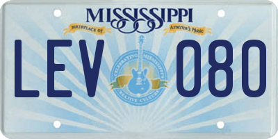 MS license plate LEV080