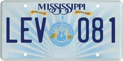 MS license plate LEV081