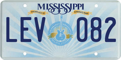 MS license plate LEV082