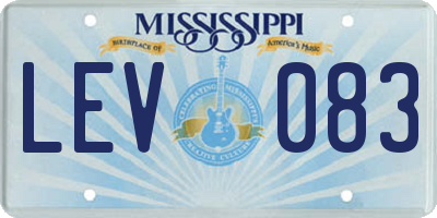 MS license plate LEV083