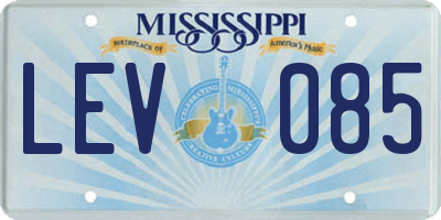MS license plate LEV085