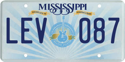 MS license plate LEV087