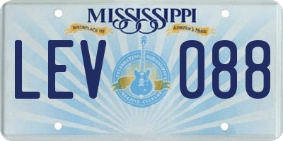 MS license plate LEV088