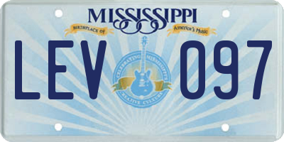 MS license plate LEV097