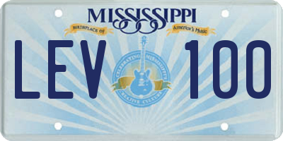 MS license plate LEV100