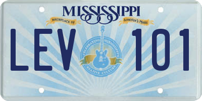 MS license plate LEV101